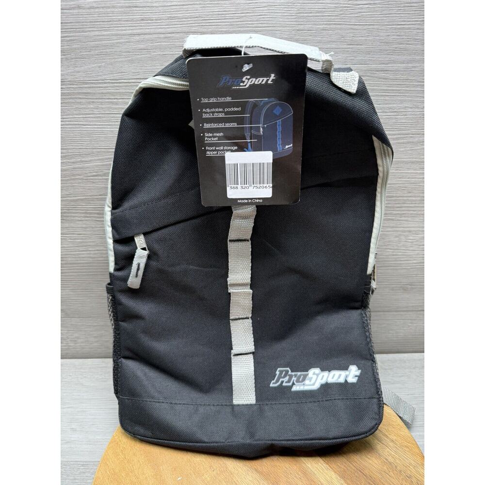 ProSport Multi-Pocket Front Loops Backpack with Beverage Pocket Black NWT